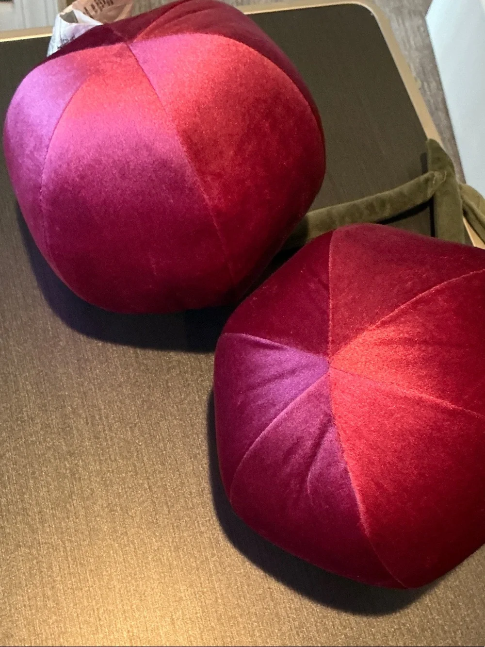 Plush Velvet Cherry Accent Pillow Pair in Pink